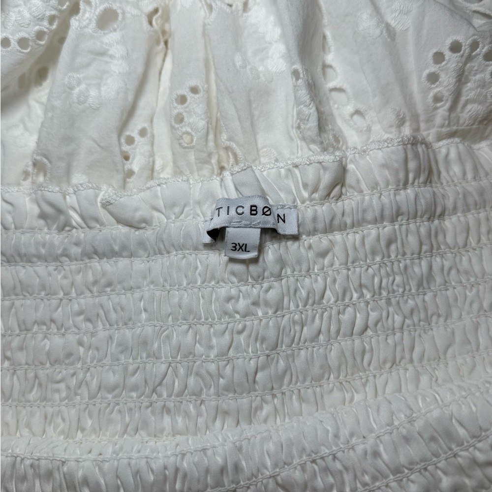 Baltic Born White Ella Eyelet Smocked Midi Dress - Picture 8 of 9